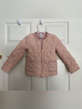 Tahari Girls 2T Light Pink Quilted Girls' Jacket with Snowflake Zipper